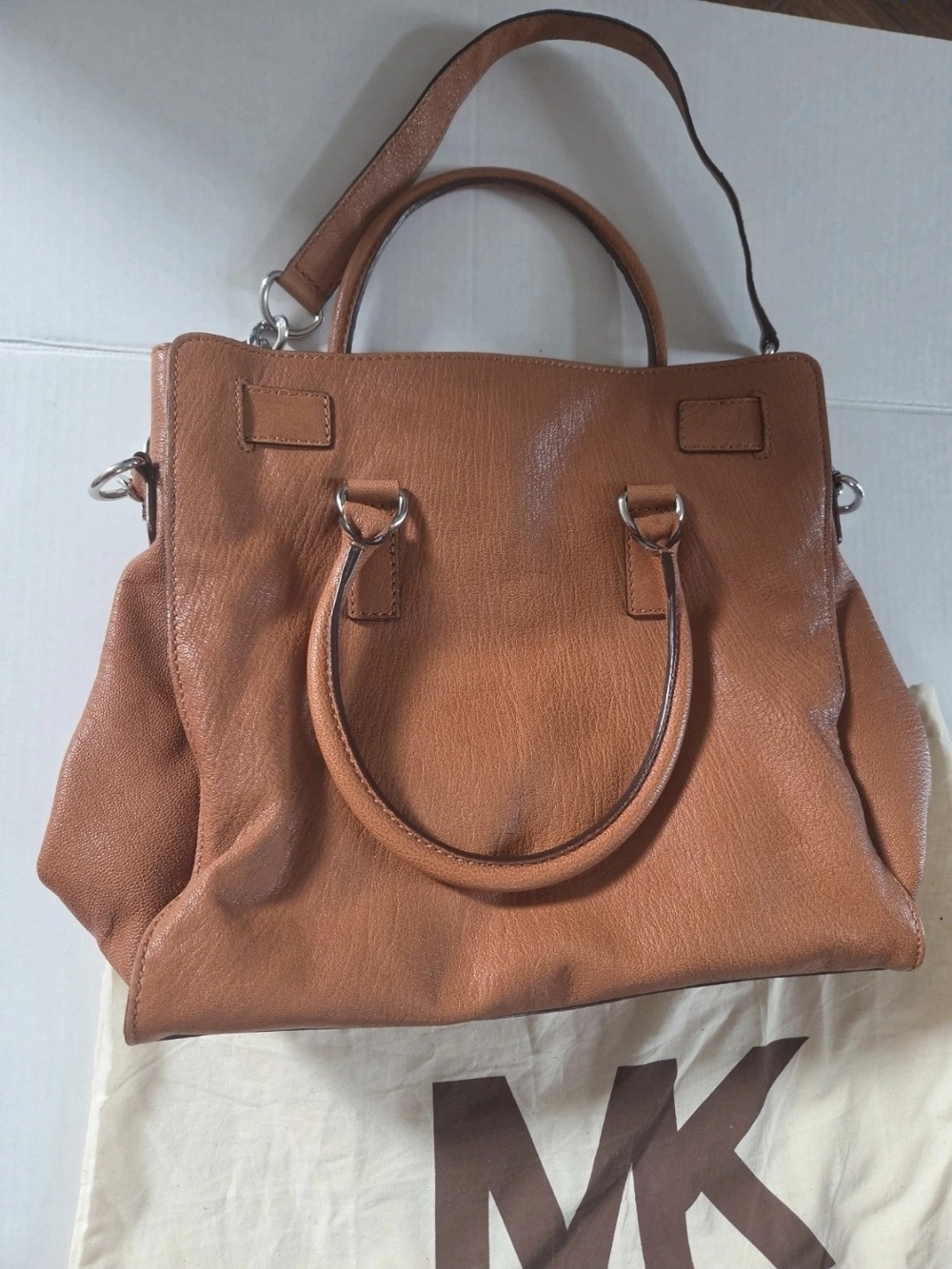 MICHAEL MICHAEL KORS🍾Nwot🍾Tan Leather Satchel Bag - Picture 2 of 7